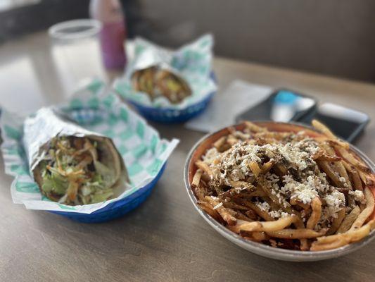 Street pitas and feta fries