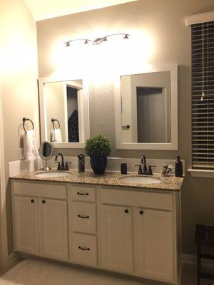 bathroom renovation (tile and cabinet paint)