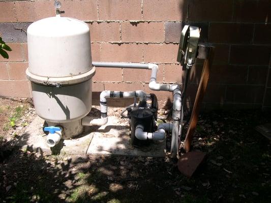 Before Picture of old and existing Pool Equipment.