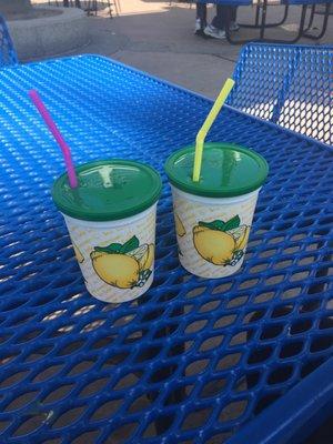 Watermelon lemonade and strawberry lemonade