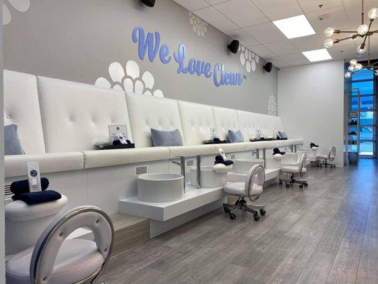 Pedicure stations at Frenchies Modern Nails, Ft. Collins!