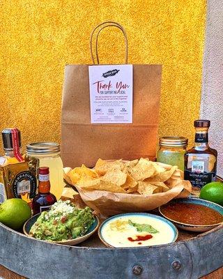 HAPPY HOUR FROM HOME! *Available Monday-Friday, 3-6pm 1 Trio-includes Queso, Guacamole & Roja Salsa and  Classic Margarita