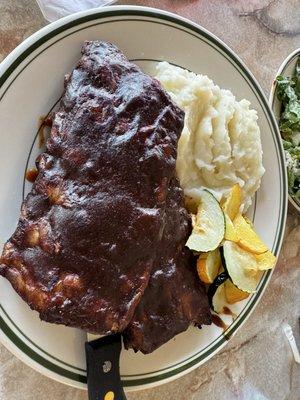 Ribs and potatoes. Tasted heated up