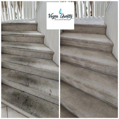 Staircase Carpet Restoration Cleaning.