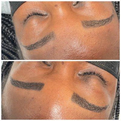 Touch up on microshading brows