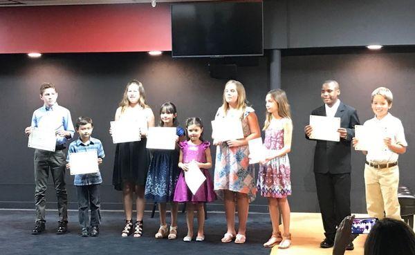 Our spring recital participants with their certificates.