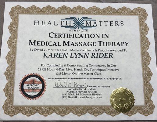 Medical Massage Certificate