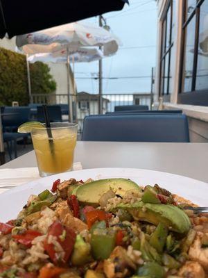 Tofu/Veggie Bonzai Bowl and a margarita to finish the day on my Laguna Beach getaway.