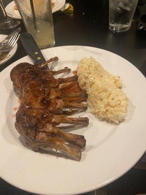 Rack of lamb and risotto