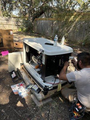 Generac installation, generator.