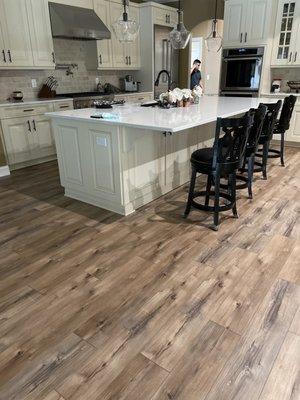 LVP flooring in Kitchen area and Living room.