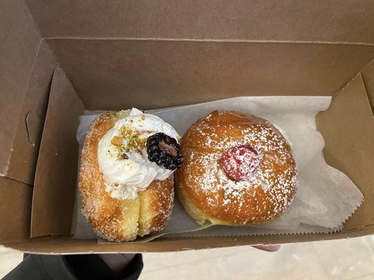 BlackBerry pistachio on the Left and Creme brûlée on the right