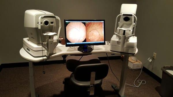 Brand new diagnostic equipment, including retinal camera to take photos of the inside of the back of your eye