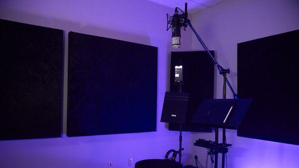 Spacious vocal booth at Vivid Core Music Studio