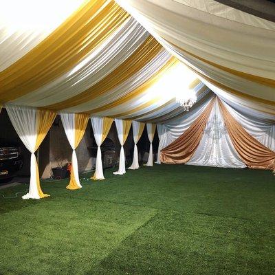 Draping of any size tents and colors