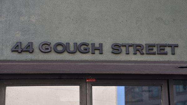 We are located at 44 Gough Street, SF, CA 94103