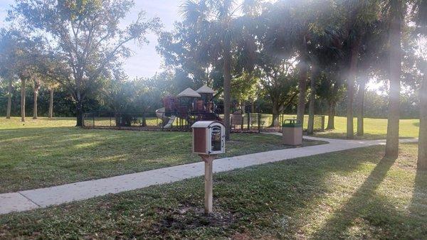 Nice playground with leave a book take a book