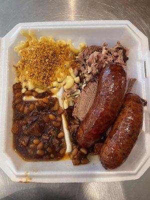 Andouille, Gator, Pork, Brisket, Pit Beans, Mac