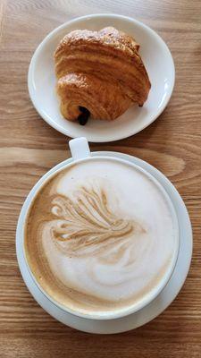 Chocolate Cornetto (Macrina) & 16oz mocha (Herkimer) on a rainy 1/27/24