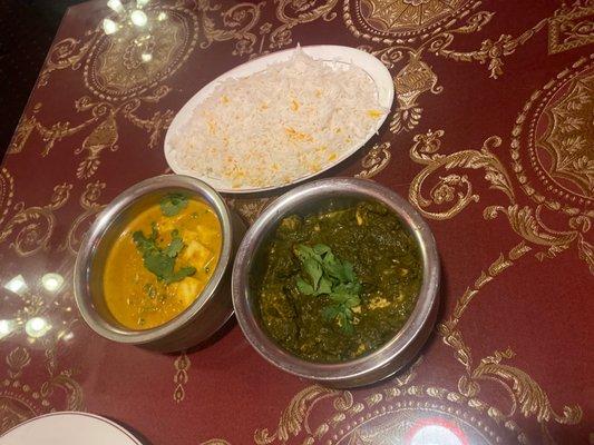 Saag and Matar Paneer