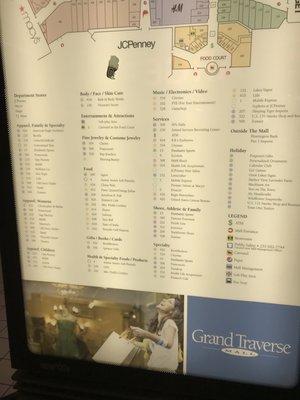 Directory at the mall