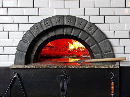 The wood-fired oven.