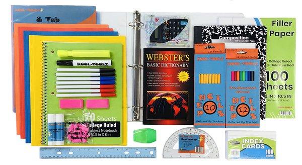 Middle/High School Supply Kit - grades 6th to 12th.