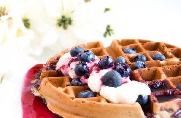 Healthy Four Leaf Fruit Waffle!