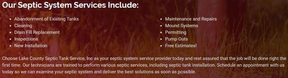 Lake County Septic Tank Services