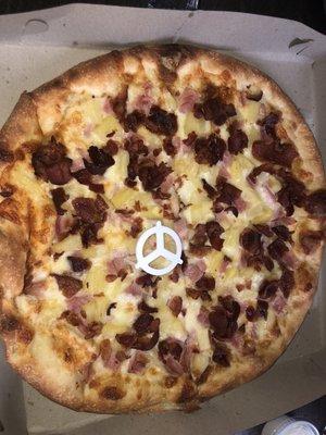 Pineapple,ham,bacon pizzette