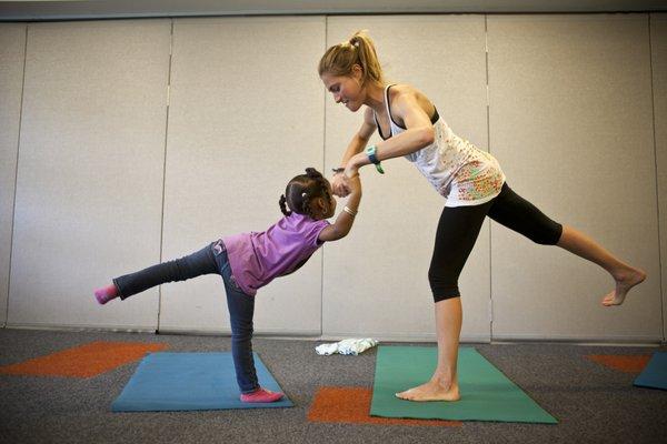 Early morning yoga.