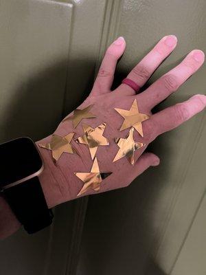 6 gold stars