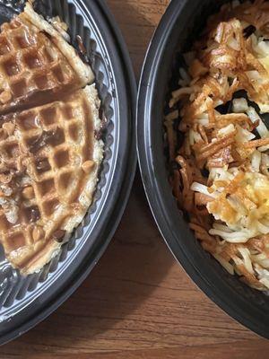 Waffle and hash browns