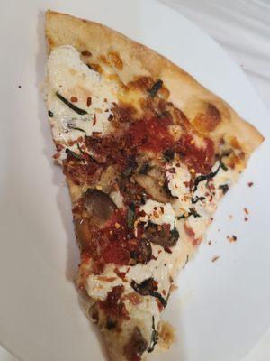 Margherita with bacon and mushrooms