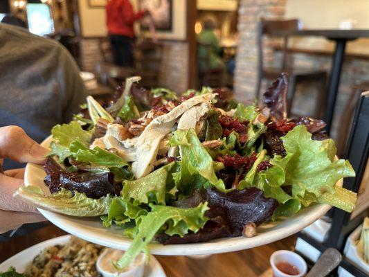 Cranberry & Pecan Wild Field salad with added chicken (additional $2.59) - pretty good!