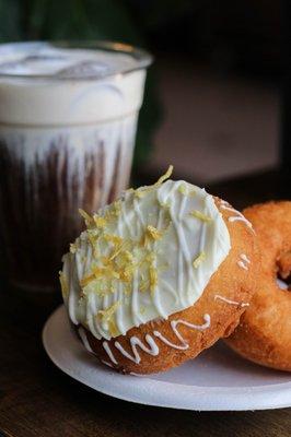 Lemon Lust Donut for the month of June paired with a cold brew!