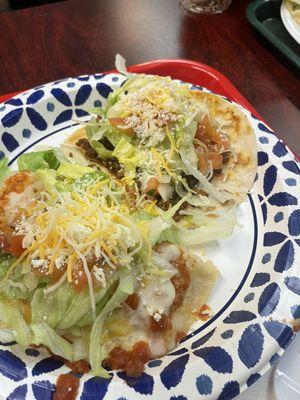 Chicken Enchilada and beef taco