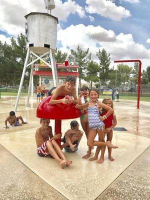 Fun splash pad on a hot day