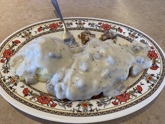 Chicken Fried Steak with Sausage Gravy