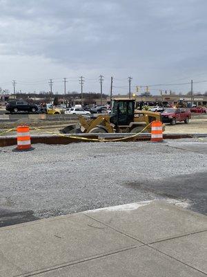 Construction just outside the store