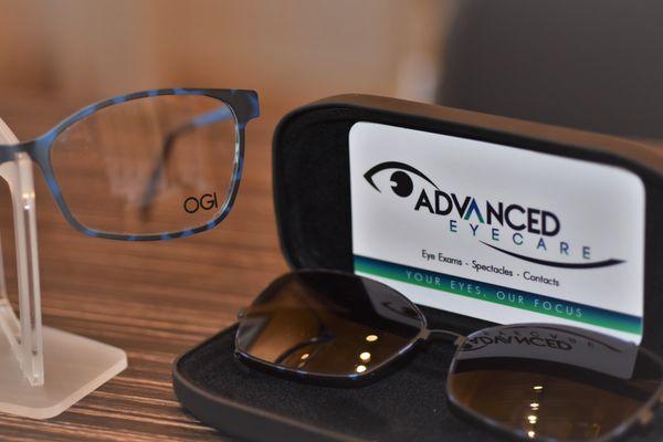 One of our Custom sun clips - Any shape-any size-any color... only at Advanced Eyecare.
                   Your Eyes, Our Focus