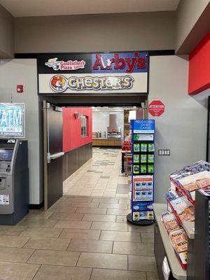 Godfather Pizza, Arby's, and Chester's Chicken quick serve restaurants.