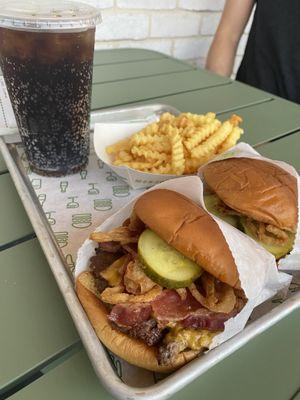 Burgers, fries and coke