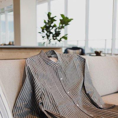 Our Mandarin Collar striped shirt