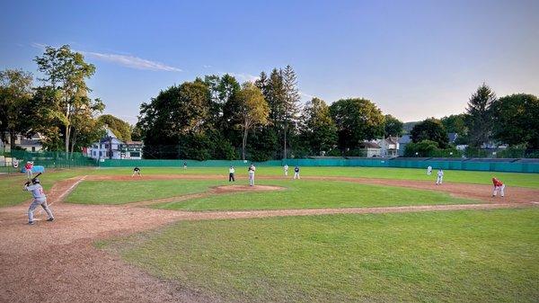 In game action at Doubleday Field