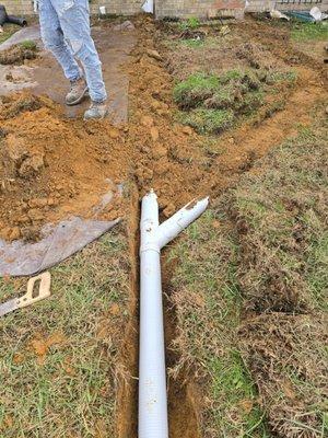 Installation of an extended gutter downspout