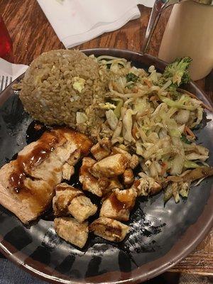 Hibachi chicken and salmon