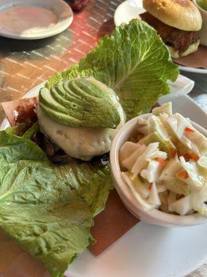 BYO Burger with lettuce wrap instead of bread