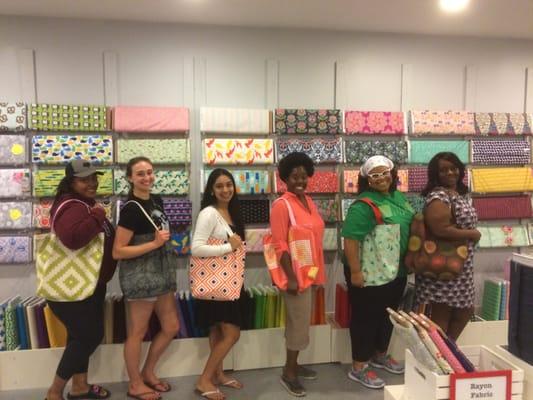 Week 2 of our 3-week Beginner Sewing series. Reversible Tote Bags!