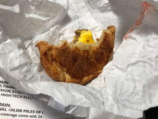 The sausage egg cheese croissant.